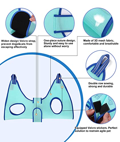 Kkiimatt Dog Grooming Hammock Pet Grooming Hammock 2023 New Edition Medium Dog Hanging Harness Holder for Nail Clipping,Dog Nail Trimming Hammock,Dog Grooming Sling (Large 42 LB Max/Turquoise)