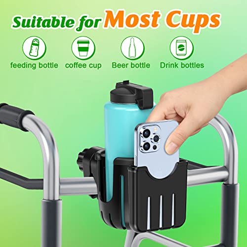 Guiseapue 2 Packs Stroller Cup Holder, Universal Cup Holder for Stroller, Bike, Wheelchair, Walker, Scooter, Stroller Accessories for Uppababy, Nuna, Bugaboo, Doona, Gifts for Women, Mom, Men