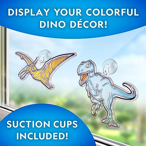 NATIONAL GEOGRAPHIC Kids Stained Glass Kit - Glow in the Dark Dinosaur Toys, Kids Arts and Crafts Set, Window Sun Catchers, Kids Activities, Kids Crafts Ages 4-8, Window Art Craft Kit, Suncatcher Kit