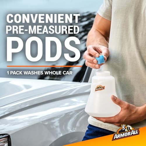 Armor All Car Wash Pods, Pre-Measured, Dissolvable, Super-Concentrated Formula, 18 Count