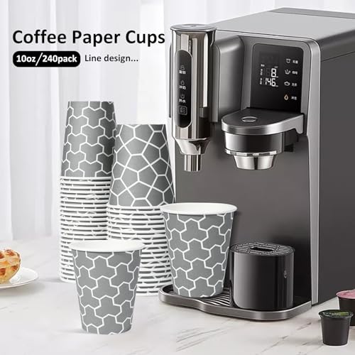 Huifany Coffee Cups 12 oz Paper Cups 240 Count, Disposable Coffee Cups, Hot/Cold Beverage Drinking Cups for Water, Coffee, Tea, Juice