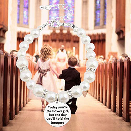 bobauna Today You're The Flower Imitation Pearl Bead Chain Bracelet Wedding Gift For Flower (flower bracelet)