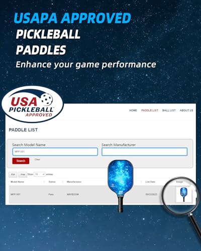 Pickleball Paddles Set of 2, USAPA Approved Pickleball Set with 4 Pickleball Balls and Pickleball Bag, Fiberglass Pickle Ball Rackets 2 Pack for Beginner(Blue&Red)