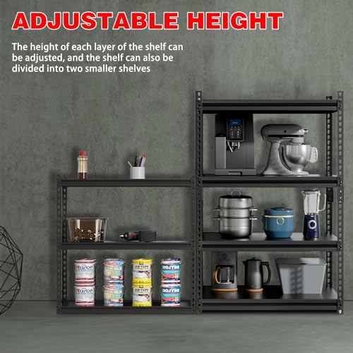 ZIKEBTUY Garage Storage Shelves, Adjustable 4-Tier Metal Heavy Duty Shelving, Utility Storage Rack for Garage Organization Warehouse Basement Shelf Rack, 31.5" W x 16.2" D x 63" H, 1 Pack