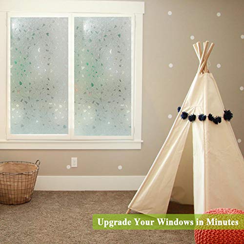 Privacy Window Films, Decorative Window Tint Static Cling Glass Treatment (Rainbow Effect with Sunlight) for Home Security,Decoration, Heat Control, UV Prevention,17.5In. by 78.7In.