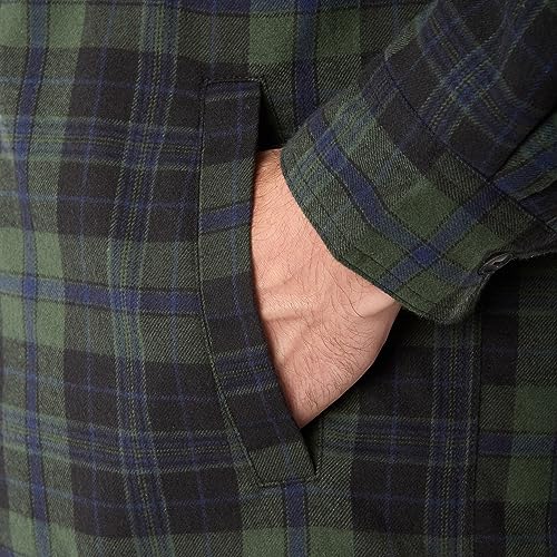 Smith's Workwear Men's Sherpa-Lined Hooded Flannel Shirt-Jacket, Blackwatch-463