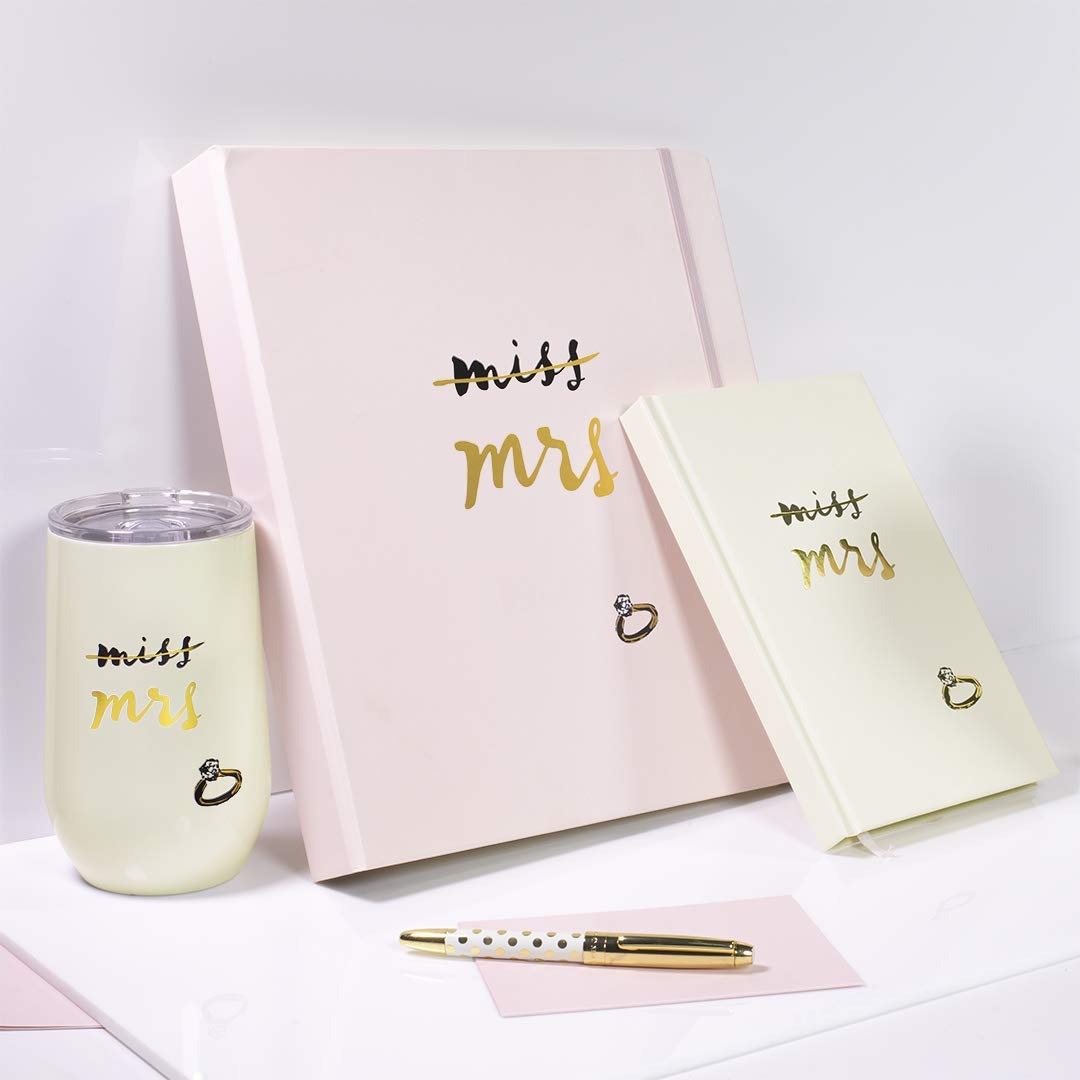 Kate Spade New York, Women's Bridal Journal, 8.25" x 5.25" Bound Notebook With 200 Lined Pages, Miss to Mrs.