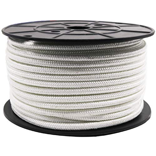 Amgate Wire Center Flagpole Rope 1/4" x 100 feet - Braided Polyester Line with Steel Center Marine Grade Flag Pole Halyard Rope