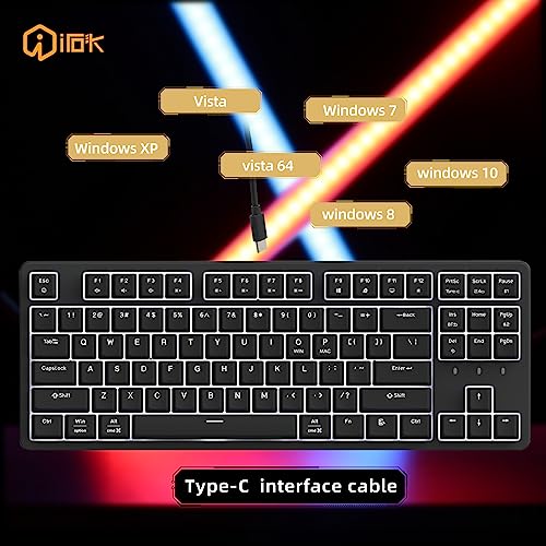 IROK FE87/104 Pro Wireless hot-swappable Gaming Keyboard, backlighting Mechanical Keyboard, Silenced Construction, Bluetooth/2.4G/Wired for Windows PC Gamers Black-Brown Switch