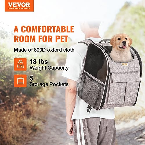 VEVOR Rolling Pet Carrier Backpack with Wheels for Under 18LBS, Large Soft Sided Wheeled Dog Carrier Cat Travel Carrier Airline Approved for Small Dogs and Medium Cats with Upgraded Wheels