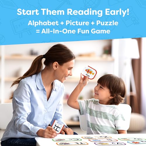 Alphabet Puzzle Games for Kindergarten - 26 Pairs Self-Correcting ABC Puzzle Alphabet Matching Game - ABC Learning for Toddlers - Sturdy Alphabet Learning Toys Learning Letters Matching Game