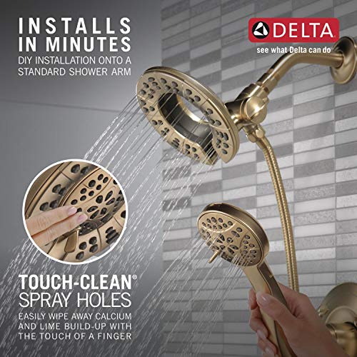 Delta 144840-CZ-I (Valve Included) Arvo 14 Series Single-Handle Tub Trim Kit Faucet with 4-Spray In2ition 2-in-1 Dual Hand Held Shower Head with Hose, Champagne Bronze