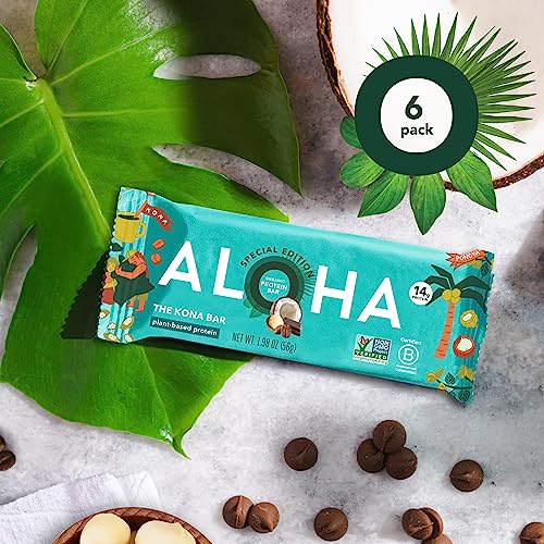 ALOHA Organic Plant Based Protein Bars - Lemon Cashew - 12-Count - Vegan, Low Sugar, Gluten-Free, Paleo, Low Carb, Non-GMO, No Stevia & No Erythritol