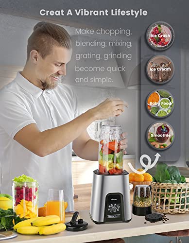 VEWIOR 900W Blender for Shakes and Smoothies, Smoothie Blender with 6 Fins Blender Blade, Personal Blender for Kitchen, Smoothie Juice Mixer Include 2 * 22 oz To-Go Portable Cups