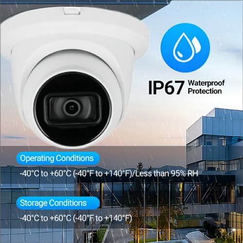 EmpireTech Security Camera 4MP 1/1.8" CMOS Ultra Low Light Starlight+ IR Turret AI IP Camera SMD 3.0,AcuPick,IP67,POE and ePOE,Built-in Mic,Vehicle and Human Detection,IPC-T54IR-AS 2.8mm S3