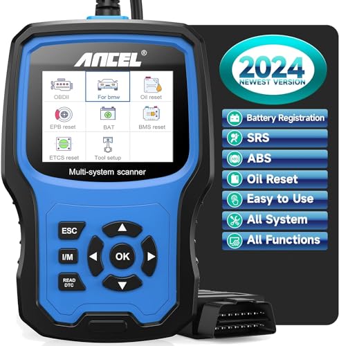 ANCEL BM700 Fit for BMW OBD2 Scanner - Full System Diagnostic Scan Tool with All Reset Services, Battery Registration Tool for BMW Mini Cooper Code Reader, Enhanced CBS Reset/Correct, EGS, CAS Reset