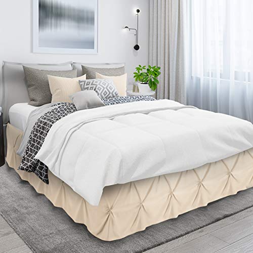 Nestl Teal Bed Skirt Full Size, Pinch Pleat Full Bed Skirt, 14" Inch Drop Full Bedskirt, Hotel Quality Teal Bed Skirts, Premium Microfiber Bedskirt for Full Bed, Teal Full Bed Skirt