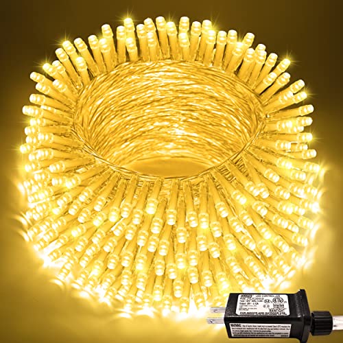 JMEXSUSS 200 LED Color Changing String Lights Indoor Plug in, Warm White & Multicolor Christmas Lights Outdoor Clear Wire, 66ft Christmas Tree Lights for Yard Room Xmas Party Decorations