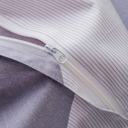YuHeGuoJi Pink Navy Striped Duvet Cover Queen 100% Cotton 3 Pcs Set 1 Modern Decorative Zigzag Chevron Pattern Duvet Cover with Zipper Ties 2 Pillowcases Farmhouse Peach Geometric Bedding Set