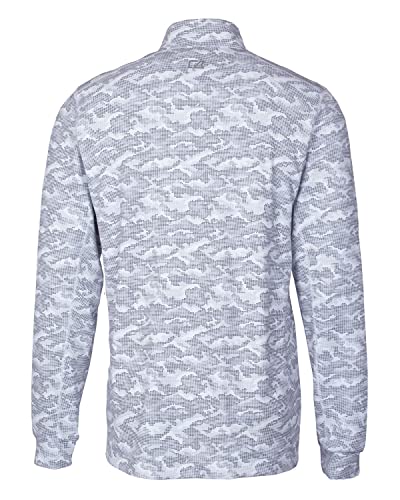 Cutter & Buck Traverse Camo Print Stretch Quarter Zip Mens Big and Tall Pullover, Navy Blue, 5XB