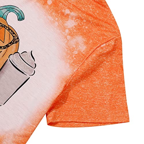 Trick Or Teach Shirt Women Teacher Halloween Pumpkin T-Shirt Cute Thanksgiving Pumpkin Fall Season Tops