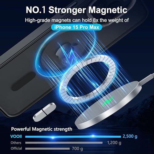 Vooii Strong Magnetic for iPhone 15 Pro Max Case, [Compatible with Magsafe] [13FT Military Grade Drop Protection] Slim Shockproof Translucent Matte Case for iPhone 15 Pro Max 6.7 inch - Red