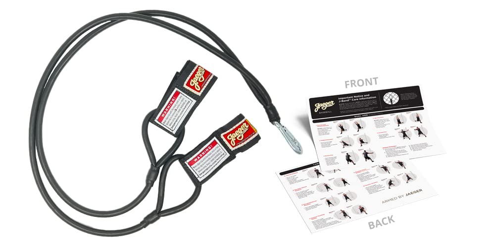 Jaeger J-Bands Resistance Bands for Baseball and Softball Pitchers. Baseball Pitching Trainer and Arm Trainer. Baseball Bands for Throwing. Baseball Training Equipment and Laminated Instruction Sheet