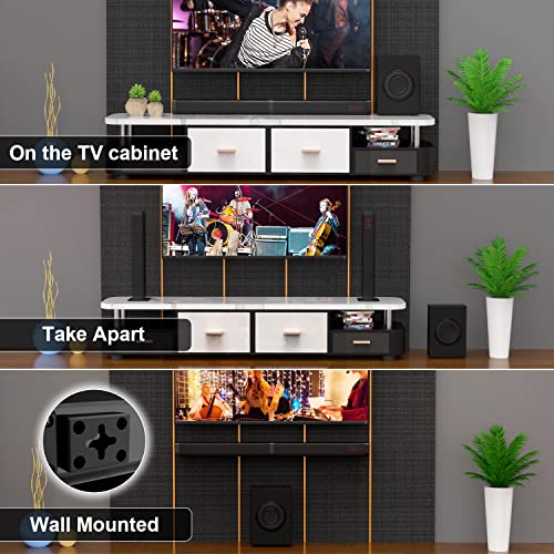 GEOYEAO Sound Bars for TV with Subwoofer, 2.1ch Home Audio Speaker & 3D & 240W Deep Bass Subwoofer Bluetooth 2-in-1 Detachable TV Surround Sound Speaker System