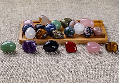 UFEEL 1/2 lb Natural Assorted Tumbled Polished Stones, Energy Infused Healing Crystals for Beginner, Wicca, Reiki, Chakra and Energy Crystal Healing