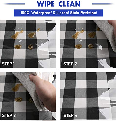 Hiasan White Plastic Tablecloth Rectangle - 100% Waterproof Spillproof Stain Resistant Wipe Clean PVC Clear Vinyl Table Cloth Protector for Outdoor Picnic, Kitchen Dining, 54 x 80 Inch