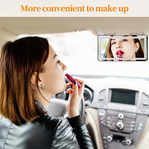 Car Sun Visor Vanity Mirror: Rechargeable Led Makeup Mirror with 3 Light Modes & Dimmable Touch Screen - Car Mirror Accessories for Women Girl (2 Pack)