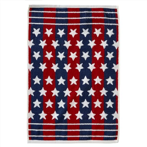 SKL Home Patriotic 4th of July America Script Hand Towel Set, Navy