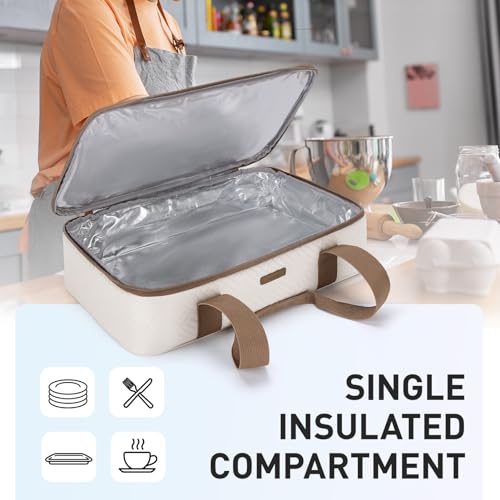 TOURIT Insulated Casserole Carrier for Hot or Cold Food Thermal Food Carrier for Picnic Cookouts Potluck Parties Fits 9" x 13" Baking Dish