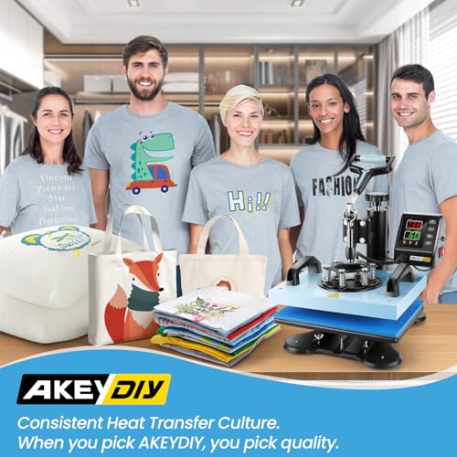 AKEYDIY Heat Press,12x10 Tshirt Press Machine,Heat Press Machine Digital Precise LCD Control Printing Sublimation Heat Transfer Machine,Vinyl Heat Press for T-Shirts Bags Garments Mats Puzzles,650W