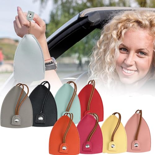 TrustBlai Car Key Case, 8Pcs Creative Pull-Out Key Case Cover, PU Leather Large-Capacity Car Key Protective Bag (8 Mixed Colors)