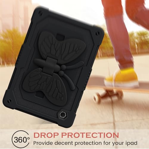 YINLAI for Samsung Galaxy Tab A8 Case, Galaxy Tab A8 10.5 Case Kids Girls Women Children Butterfly Kickstand Shockproof Protective Tablet Cover for Samsung Tab A8 10.5 inch [SM-X200/X205/X207],Black