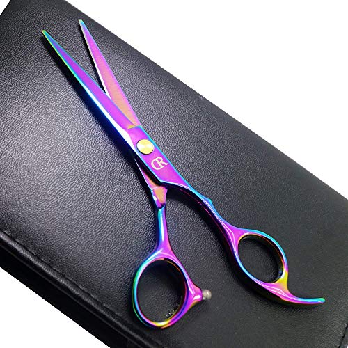 Professional Hair Cutting Shears,6 Inch Barber hair Cutting Scissors Sharp Blades Hairdresser Haircut For Women/Men/kids 420c Stainless Steel (Rainbow) (Rainbow)
