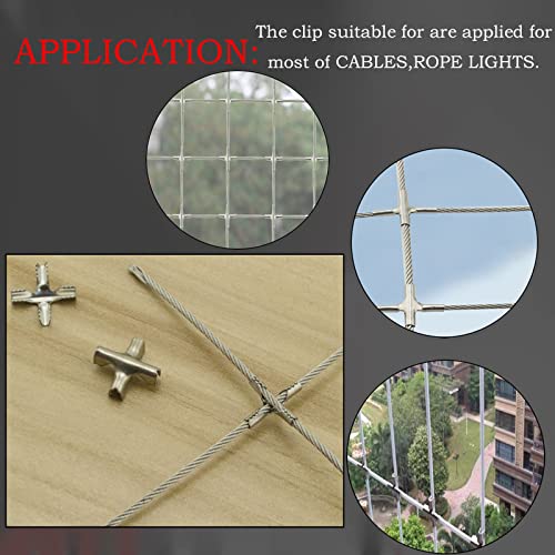 100pcs 304 Stainless Steel Invisible net Clip Buckle,Straighten Steel Wires Cross Buckle Invisible net, for Messy Steel Wires(Clamp:M1.8)