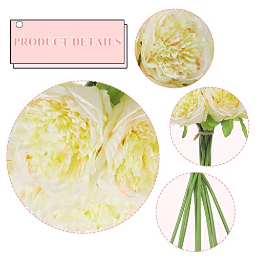 U'Artlines 10 Heads Artificial Peony Silk Flower Leaf Home Office Wedding Party Festival Bar Decor (Black)