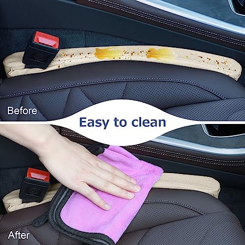 Grathia 2 Pack Leather Seat Gap Filler Universal for Car SUV Truck Fit Organizer Fill The Gap Between Seat and Console Stop Things from Dropping fit to Seat Gaps from 1.1" to 1.5" Width