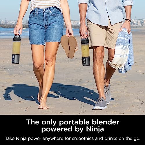 Ninja BC151BK Blast Portable Blender, Cordless, 18oz. Vessel, Personal Blender-for Shakes & Smoothies, BPA Free, Leakproof-Lid & Sip Spout, USB-C Rechargeable, Dishwasher Safe Parts, Black