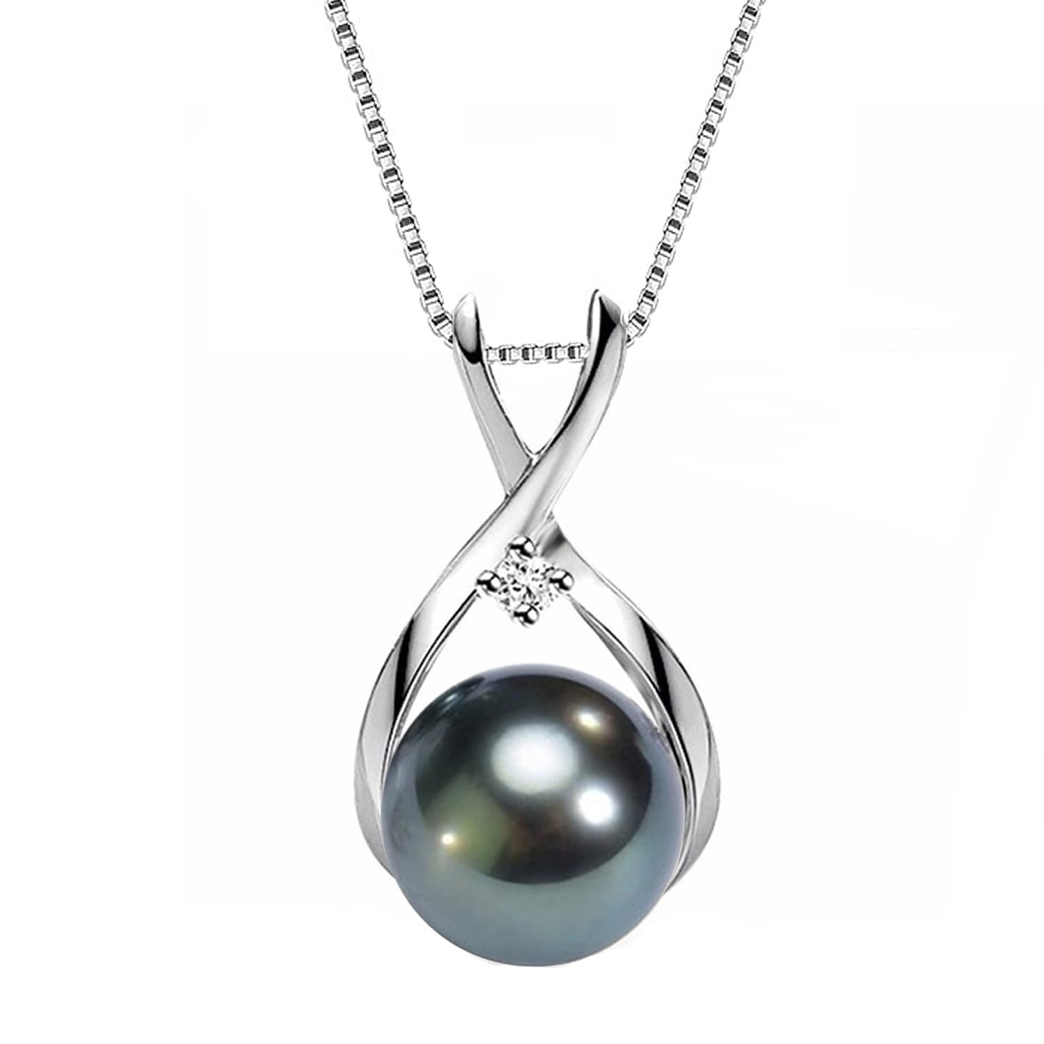 NONNYL Gifts for Wife Women Anniversary-Tahitian Black Pearl Necklace-Mom Girlfriend Her Fine Jewelry Mothers Day Valentines Christmas Birthdays Gift