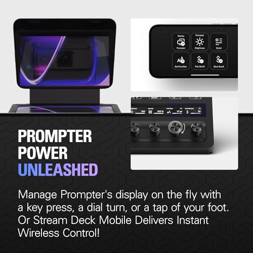 Elgato Prompter – Teleprompter with Built-in Screen for YouTube, Twitch, Zoom, MS Teams and More, Supports DSLR/Webcam/Smartphone, Drag & Drop Monitor Display, Works with Mac/PC & Stream Deck