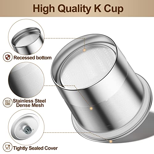 RETHONE K Cup Reusable Coffee Pods, Stainless Steel Reusable K Cups Coffee Filter Compatible for Keurig 1.0 & 2.0 Coffee Makers BPA-Free Refillable Coffee Filters (1 Pack)