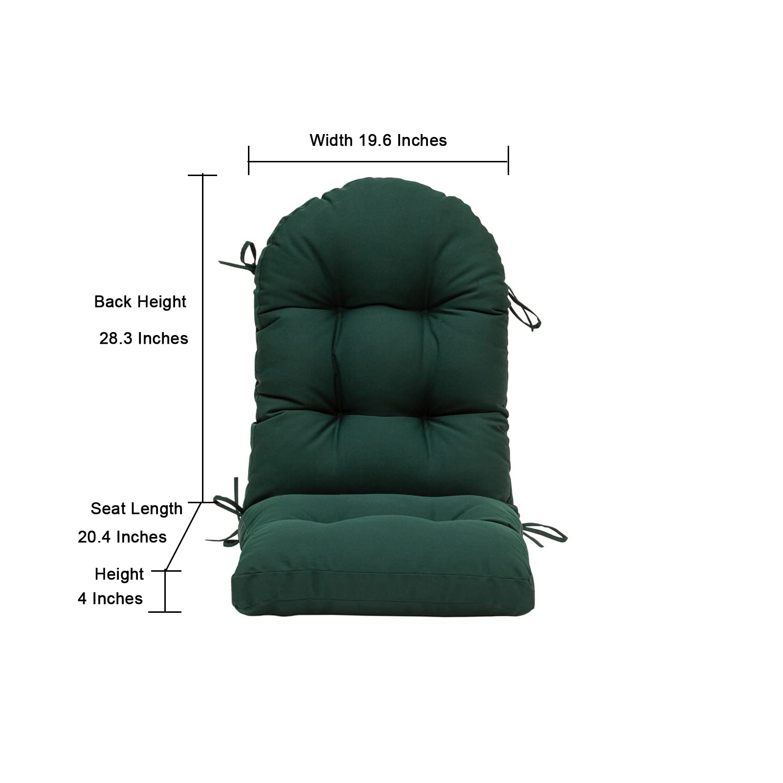 QILLOWAY Indoor/Outdoor High Back Chair Cushion for Adirondack,Spring/Summer Seasonal All Weather Replacement Rocking Chair Cushions. (1 Piece, Mallard/Forest Green)