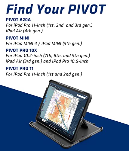 PIVOT A20A Atlas Robust Tablet Case - Fits iPad Air 4th gen & iPad Pro 11 in (1st - 3rd gen) - 360 Degree Protection - for Professional Pilots, General Aviation - Black