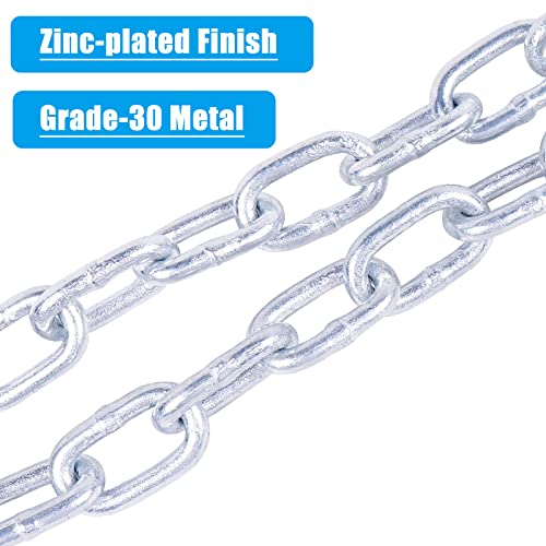 Tnyeobae 48" Trailer Safety Chain with 1/4" Spring Hook,Grade-30 Metal Safety Chain Kit 3500 lbs (pack of 2)