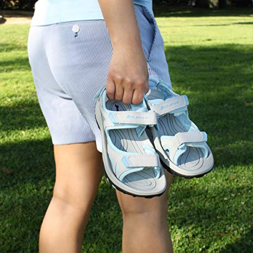 Orlimar Women's Ladies Golf Sandals, Blue/Gray, 5
