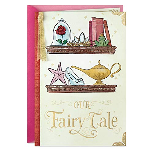 Hallmark Disney Valentines Day Card for Husband, Wife, Boyfriend, Girlfriend (Our Fairy Tale) Anniversary Card, Love Card