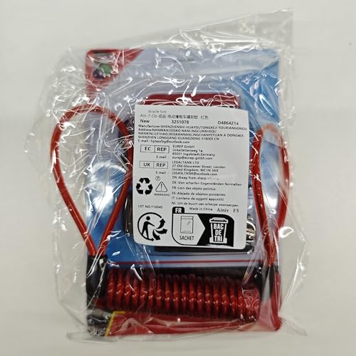 Ainiv Disc Brake Lock, E Scooter Lock Anti-Theft, Cable Bike Lock Waterproof 5FT /12mm Cable with 2 Keys for Scooter, Bike, Electric Bike, Skateboards, Strollers, Lawnmowers with Lock Holders-Red